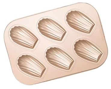 SHYYOULQE Molde para hornear de 6/12 cavidades, revestimiento antiadherente, forma de de acero carbono, bandeja para Madeleine, bandeja para hornear con distribución uniforme del calor, molde para de