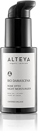 Alteya Organic Night Moisturizer 50ml - NaTrue Certified Organic AWARD WINNING Pure Natural Skin Care Based on Therapeutic Grade Bulgarian Rose Essential Oil (Rosa Damascena)