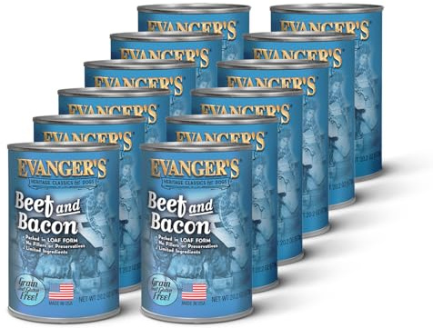 Evanger's Heritage Classics Beef & Bacon Dog Food – 12 Count, 20.2 oz Each – Grain & Gluten Free Loaf for Dogs – Limited Ingredient Recipe – Natural Protein-Rich Nutrition