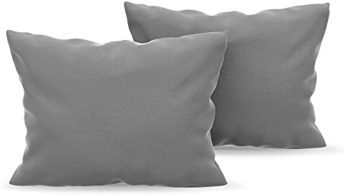 Dreamzie Kissenbezug 40 x 80 Anthrazit 2er Set Mikrofaser Oeko-TEX Zertifiziert Kopfkissenbezug 40 x 80 Weich