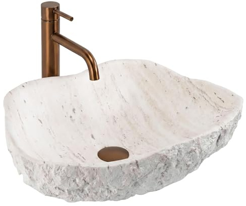 Lavabo Sobre Encimera Rea Isla Shiro Beige 49X37X13,5Cm