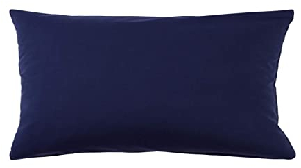 Kissenbezug 30x60 cm Uni Dunkelblau Baumwolle Dekokissen Kissenhülle Couchkissen Sofakissen Deko Reißverschluss