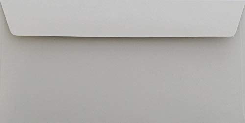 DIN Lang -11 x 22 cm - 25 Brief-Umschläge Hell Grau - 120 g/m² - die Umschläge sind eingeschweißt - haftklebung - Kuvert ohne Fenster