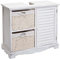 Mendler Waschbeckenunterschrank HWC-H20, Badezimmer Waschtisch, Massiv-Holz Korb-Schublade 60x65x31cm - Shabby weiß