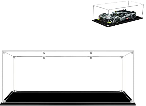 Hosdiy Vitrine Exposition Acrylique pour Lego 42156 Maquette | 55x25x18 cm, Boîte de Présentation Transparente pour Peugeot 9X8 24H Le Mans Hybrid Hypercar, Présentoir - 2mm