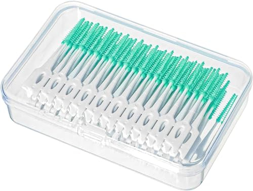 200 Stück Zahnreinigung Zwischenräume,Dentalbürsten,Interdentalbürsten Extra Soft,Tragbarer Dental Floss,Zahnreinigung Werkzeug Adaptive Interdentalbürste für Zahnreinigung(Grün)
