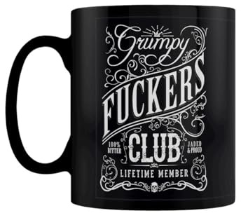 Grindstore Tasse mit Aufschrift Grumpy Fuckers Club, Schwarz