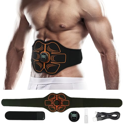 Innocareer Muscle Trainer, Abs Stimulator for Gym Office Home, Ab Stimulator Muscle Toner for Women & Men Black
