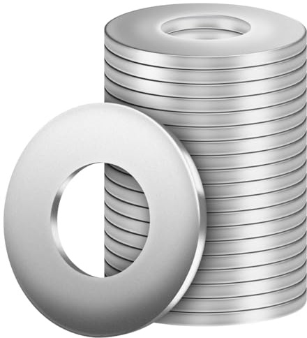BOUMVID Rondelle in acciaio inox 304 A2 V2A, M8 x 20 mm, 20 pezzi, dischi per carrozzeria DIN9021/ISO7093