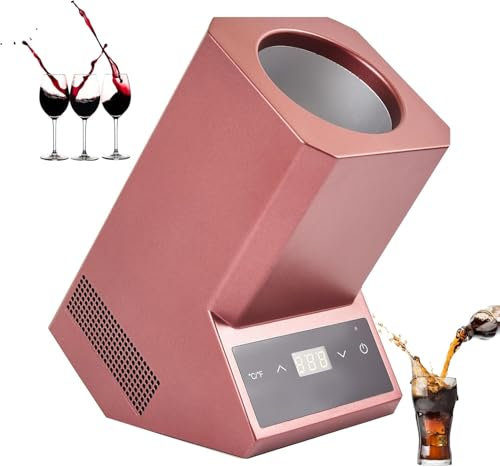 Pveanns Raffreddatore Elettrico Portatile per Vino, raffreddatore Elettrico per Vino, raffreddatore per Bottiglia Singola in Acciaio Inossidabile, Raffreddamento 24 Ore su 24, comandi Touch per casa