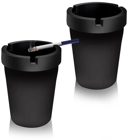 2PCS Smokeless Car Ashtray with Lid Smell Proof,Car Ashtrays for Cup Holder Smell Proof as Cars Trash Can,Portable Ash Tray for Cars Interior Accessories for Most Vehicles