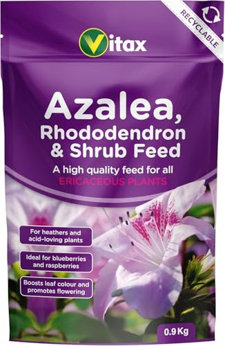 Azalea, Rhododendron & Shrub Feed for Healthier & Acid Loving Plants Boosts All Ericaceous Plants Garden Care Fertiliser 0.9kg Pouch