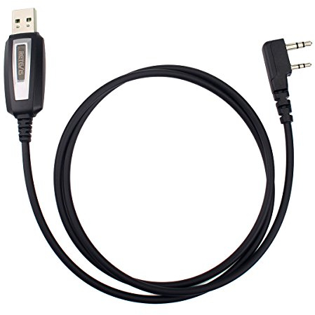 Retevis Funkgerät USB Programmierkabel 2 Pin, Kompatibel mit Baofeng UV-5R Radtel Quansheng UV-K5, Walkie Talkie Programmierkabel RT24 RT668 RT617 RA79 RT40 Kompatibles Win10/Win11(1 STK)