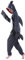 Dressfan Hai Kostüm Jumpsuit Pyjama Cosplay für Unisex Erwachsene Jugendliche Kinder - Weihnachten Halloween Schlafanzug Grau M