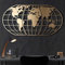 Tubibu Moderne Wandkunst, 100% Metall, metallische Weltkarten-Globe, Größe (60 x 120 cm) – Wandbehang für Wohnzimmer, Schlafzimmer, Wohnheim