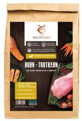 Wildfang® torrfoder 6kg – Kyckling & kalkon, spannmålsfritt, naturligt, inget socker, valpfoder – 1-pack