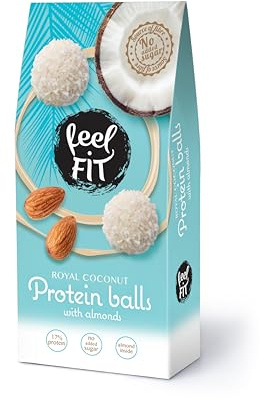 Feel FIT Pralines à la noix de coco et aux amandes, 4 sachets de 63 g chacun, sans sucre ajouté