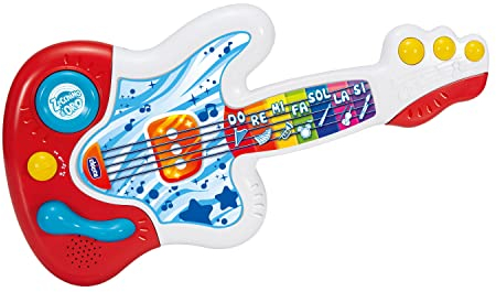 Chicco Kindergitarre für Goldzahnkessel, interaktives und sprechendes elektronisches Musikspiel mit Goldkesseln, Lichteffekten, für Kinder 9 Monate - 4 Jahre