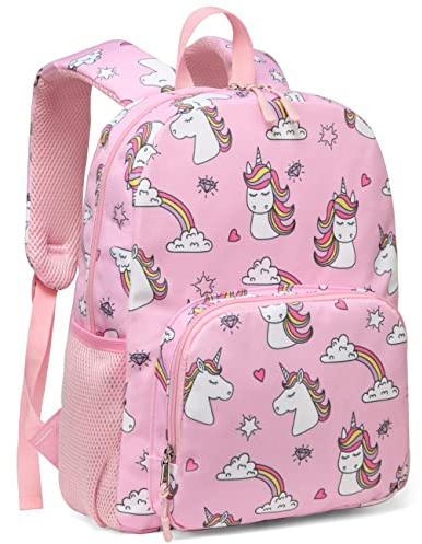 Chase Chic Kinderrucksack,Leichter Rucksack Mädchen Jungen mit Brustgurt,Vorschule Schulrucksack mit Reflektierenden Streifen, Schulranzen für Kindergarten/Schule/Reisen/Outdoor(Einhorn)