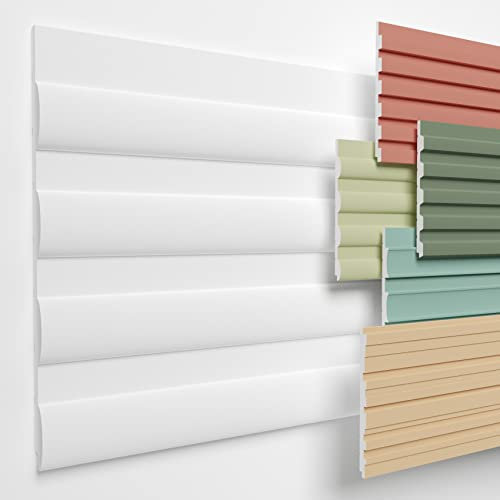 HEXIMO Lamellenwand (Musterstück) aus XPS - Lamellen Wandpaneele Lamellenverkleidung Akustikpaneele weiß (15cm, HLM-3-03 weiß) Wandverkleidung DIY
