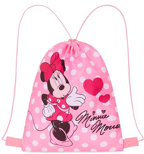 Disney Sacca Sportiva per Bambini, Borsa Coulisse, Zaino Sportivo Piscina, Nuoto, Mare, 38 x 29 cm (Rosa Minnie)