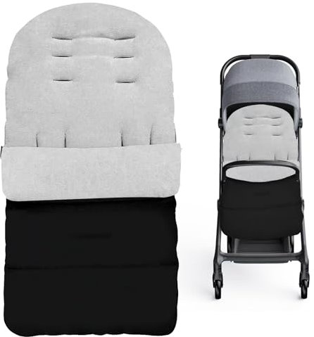 Avenly Fußsack Buggy, Fußsack für Kinderwagen Buggy, Wasserdicht Fusssack Kinderwagen Baby mit Reißverschlus, Abnehmbar und Waschmaschinenfest, Universal baby fußsack für alle Prams Buggy（Grau）