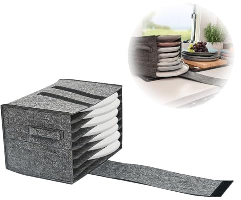 TenaLucy Portapiatti da Campeggio in Feltro, Portapiatti Feltro Porta Piatti da Interno Mobile (Piatto)