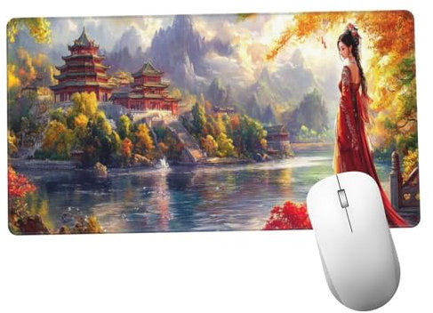 Paisaje Alfombrilla Ratón 1400x600x3mm Alfombrilla Raton XXL con Base de Goma Antideslizante,Accesorios Gaming Princesa,Ordenador Gamer Regalos,Mouse Pad Gaming Mejora La Precisión Y La Velocida Y864