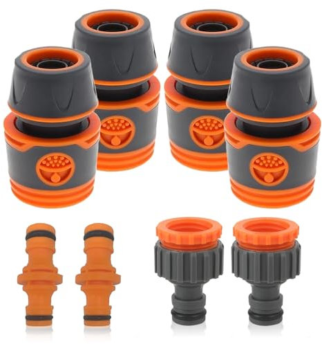 AHEJIOO Lot de 8 raccords de tuyau d'arrosage avec raccords rapides 3/4, doubles connecteurs et adaptateurs pour arrosage du jardin, entretien de la pelouse, agriculture