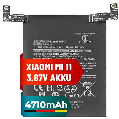 Mpsmobile® Akku für Xiaomi Mi 11 | 4600mAh | Ersatzakku BP40