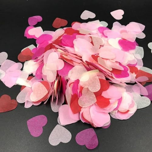 Confeti en forma de corazón, 10000 piezas de confeti de papel biodegradable para bodas, San Valentín, Navidad, decoraciones de fiesta, rosa blanca, rosa roja, 2,5 cm