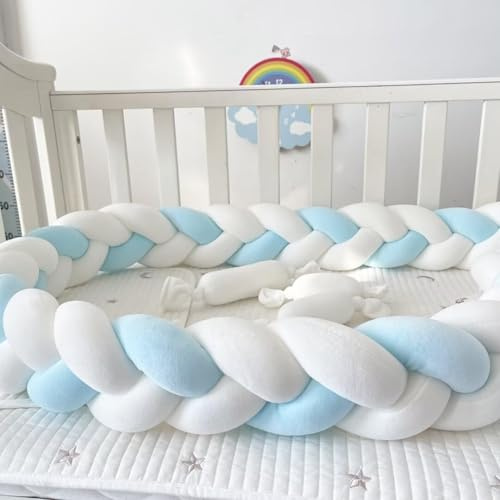 GYCF Parachoques Almohada, Alfombra Anticolisión para Cama, Trenza Almohada De Serpiente De Nudo, Protección Cama Trenza, Cojín Protección contra Caídas,A08,2.5 m