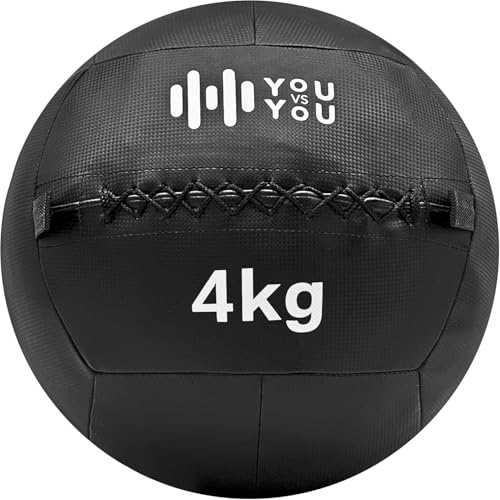 You ys Vou Wall Ball for Gym Workouts, Circuit Training & Method Conditioning – Durable Medicine Ball for Strength, Conditioning, Functional Fitness, Core Training & Full Body Exercise (4kg)