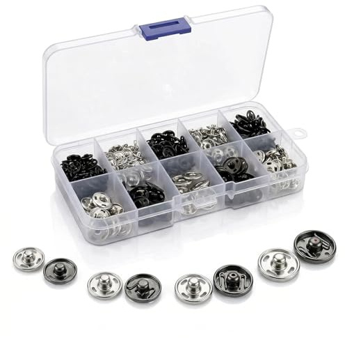 Bouton Pression Metal, 100 pièces Pression Metal Couture, Bouton Pression à Coudre, Boutons Pression En Métal, Bouton Pression A Coudre, pour Couture de Vêtements, Sacs à Main, et Projets DIY