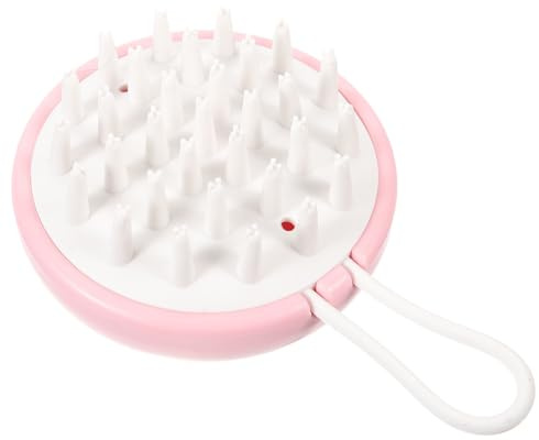Baluue Spazzola per Shampoo Chioma Massaggiatore Scalp in Silicone e Abs Rosa, Spazzola Massaggiante per Capelluto Secco che Promuove la Circolazione Sanguigna, per Massaggio Testa