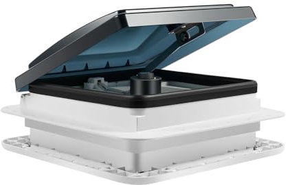 biniliubi Ventilateur Camping Car 12V, Ventilateur Pour Camping-Car De Toit Silencieux IP68 Avec Lampe LED, Extraction et Admission d’Air, Moustiquaire, 28x28 cm, Pour Van, Caravane, Extérieur