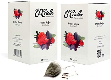 El Criollo - Infusión Frutos Rojos Gourmet | Pack de 2x20 (40 bolsitas) (Frutos Rojos)