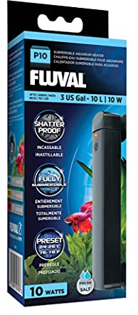 Fluval Aquarienheizer P10, komplett unter Wasser tauchbarer Aquarienheizer, fuer Aquarien bis zu 10l, 10W