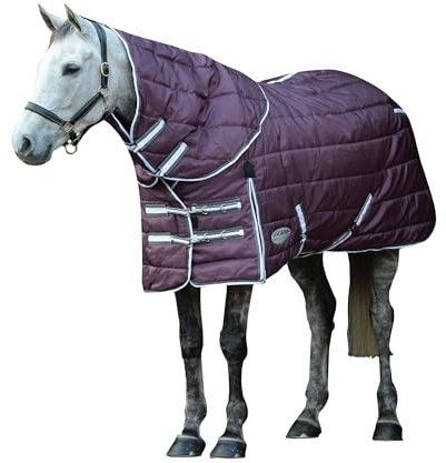 Weatherbeeta - Couverture de Box pour Chevaux COMFITEC PP (168 cm) (Bordeaux/Gris/Blanc)