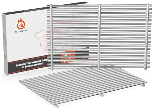 QuliMetal 18 tum 9 mm grillgaller för Weber Genesis II, grilldelar för Weber Genesis II LX 300-serien, Genesis II E&S 310 315 320 325 340, reservdelar för Weber 66095, 304 rostfritt stål
