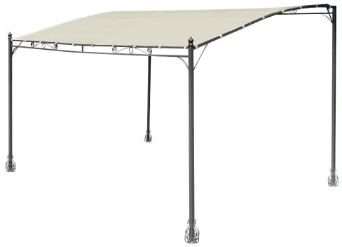 Tomaino - Pergola Da Giardino 3x2,5 Da Parete, Muro, Addossata -Ripararti dal Sole e Raggi UV, Telo Resistente Semi Impermeabile Terrazzo Esterno