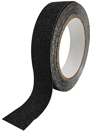Nastro Antiscivolo,Strisce Antiscivolo per Scale Esterne Interne, Nastro Adesivo Antiscivolo per Gradini,Antiscivolo Scale Nero 5 m x 2.5 cm Tokaneit