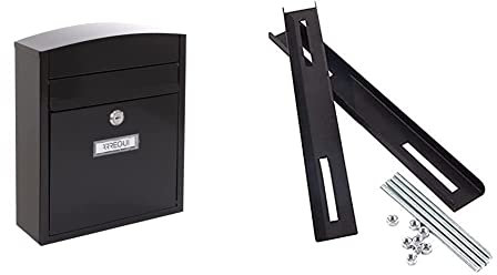 ARREGUI Compact E5734 Cassetta Postale Individuale in Acciaio, Cassetta della Posta da Parete, Cassetta Postale Da Esterno & C-015 Kit di Fissaggio per Cassette postali su recinzioni o cancelli
