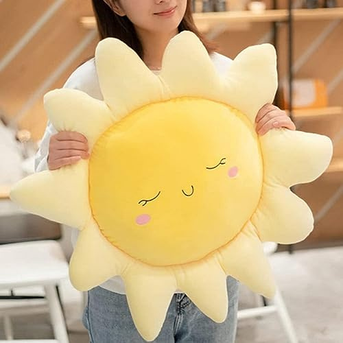 OUKEYI Morbido cuscino in peluche a forma di sole, cuscino per sedia, cuscino auto (58 cm)
