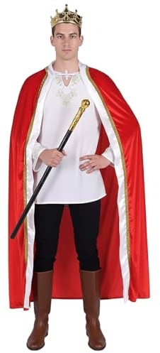 CoolChange Kungsdräkt set med cape, krona och spira | kejsarbeklädnad | kunglig kappa