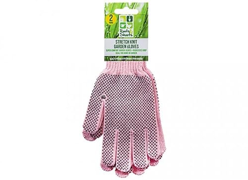 Super Comfort Stretch Gloves, 2 Pairs - Ultimate Pink Garden Gloves with Rubber Dots, Perfect for Gardening, Landscaping & DIY