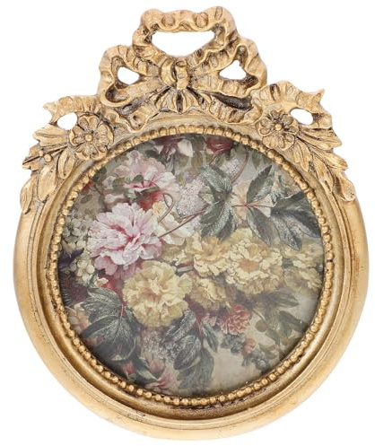 Ciieeo antike goldene bilderrahmen Desktop-Fotorahmen Golddekor Bilderrahmen gold kleine Rahmen Massenrahmen für die Anzeige Mini Antiquität Schmuck schmücken Harz