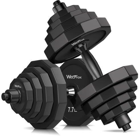 KISS GOLD Weights Dumbbells Set, Adjustable Dumbbell Sets 22Lbs 44Lbs 66Lbs 88Lbs with Solid Steel, Barbell Free Weight Set with Connector Workout Home Gym Equipment for Men Women Strength Training Shaping