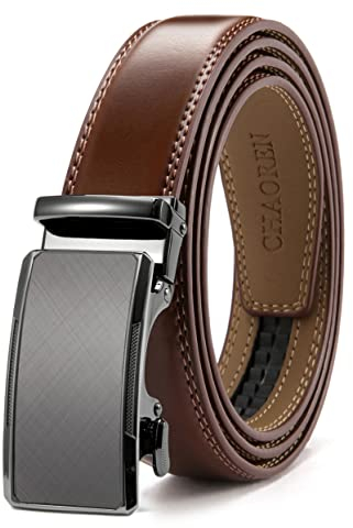 CHAOREN Herren Gürtel Ohne Schnalle, Automatik Gürtel für Männer Ledergürtel