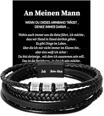 Coldbling Valentinstag Jahrestag Geschenk für Ihn, Armband Mann Ich Liebe Dich Geschenke für Männer Ehemann Freund Partner Mann Weihnachten Hochzeitstag Geburtstag Liebes Geschenk für Ihn